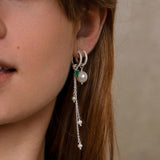 Chain charm Silver Pendant w. Pearls