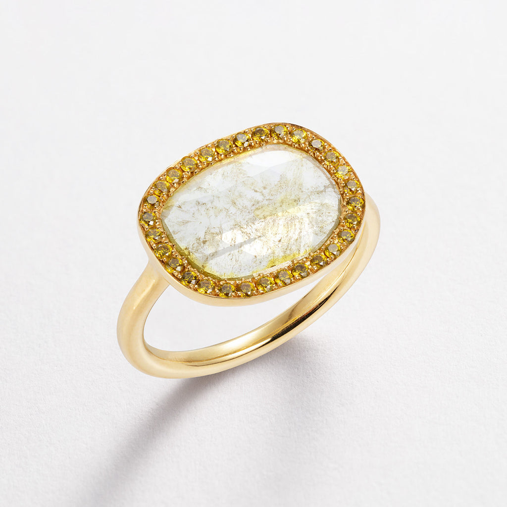 Yellow Diamond Slice 18K Gold Ring