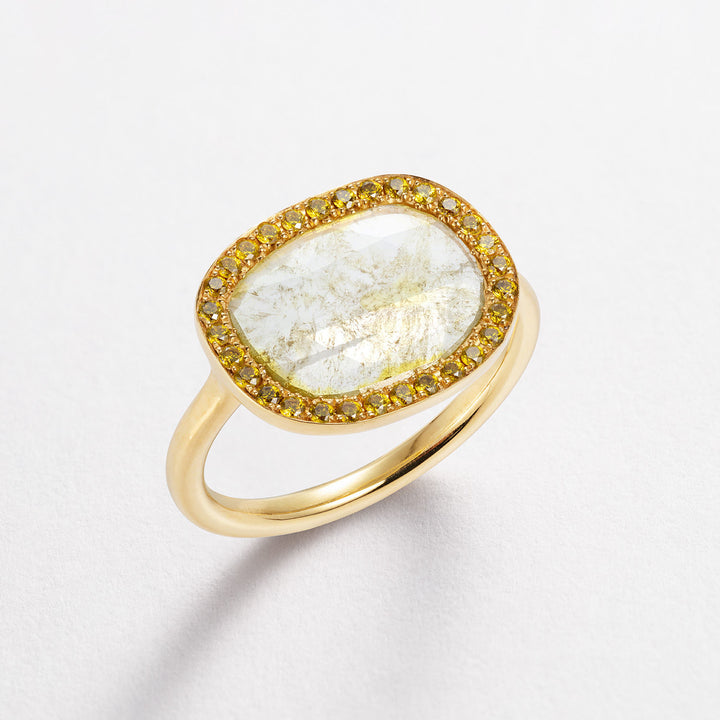 Yellow Diamond Slice 18K Gold Ring