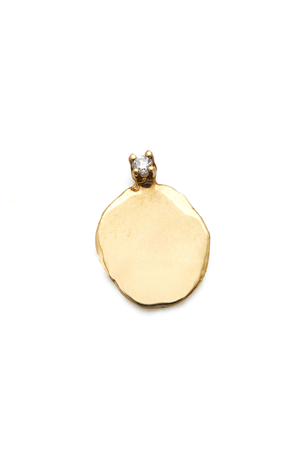 XL Disc 14K Guld Ørestik m. Diamant