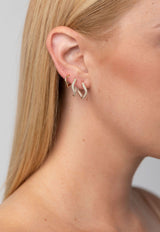 Small Hinged Wave 14K Gold Hoops