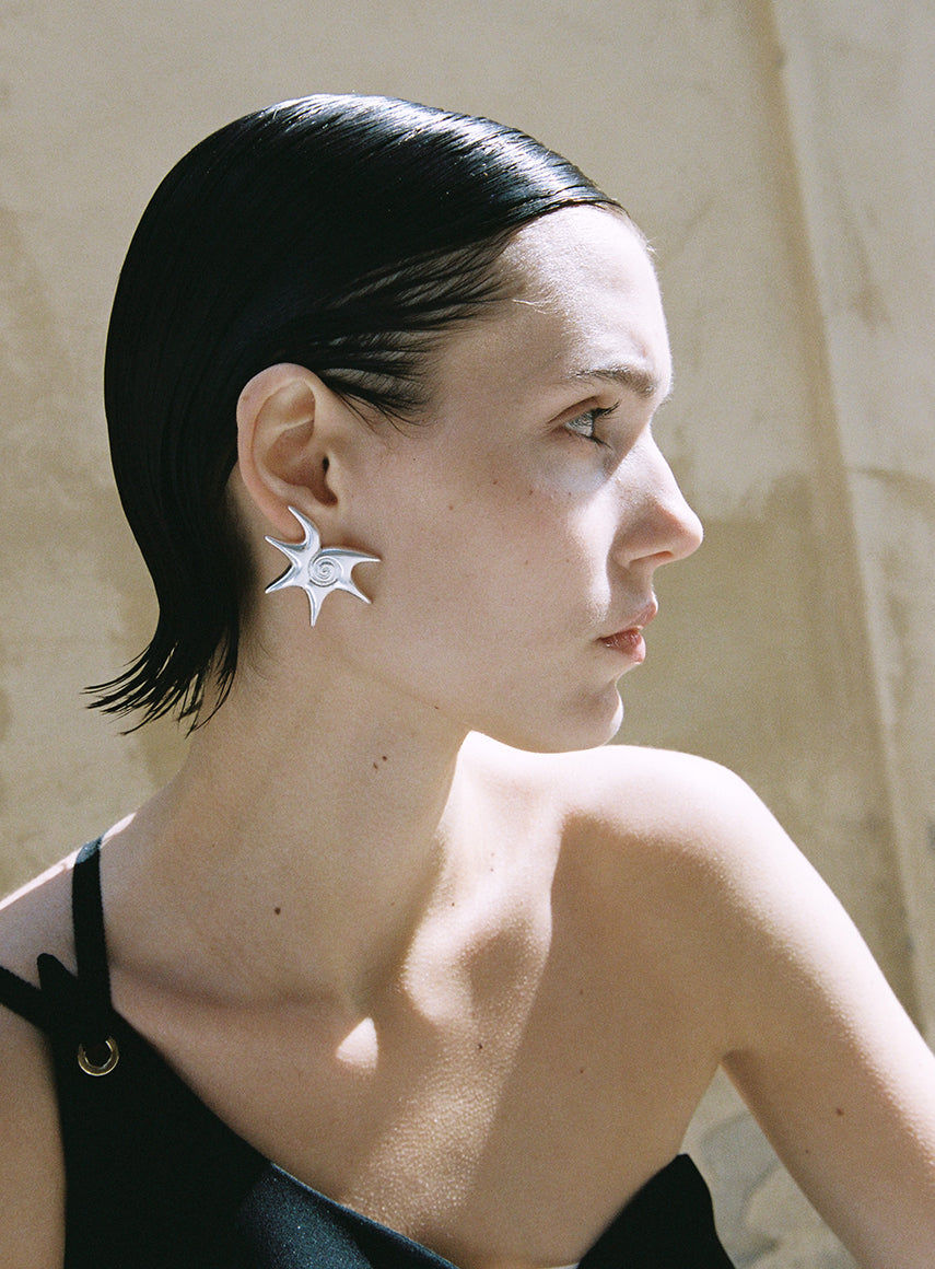 solar earrings silver 1