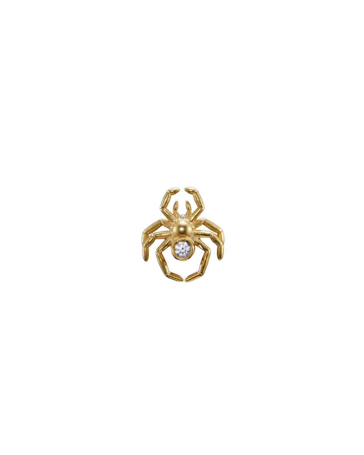 Spider Gold Plated Stud w. Lab-Grown Diamond