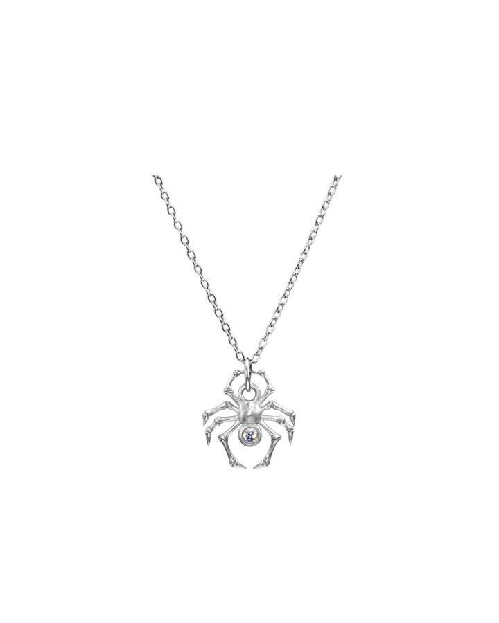 Spider Silver Necklace w. Moonstone