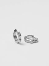 Wave Structured Sølv Hoops