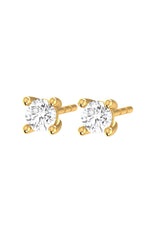 Solitaire Mini 18K Gold Stud w. Lab-Grown Diamond