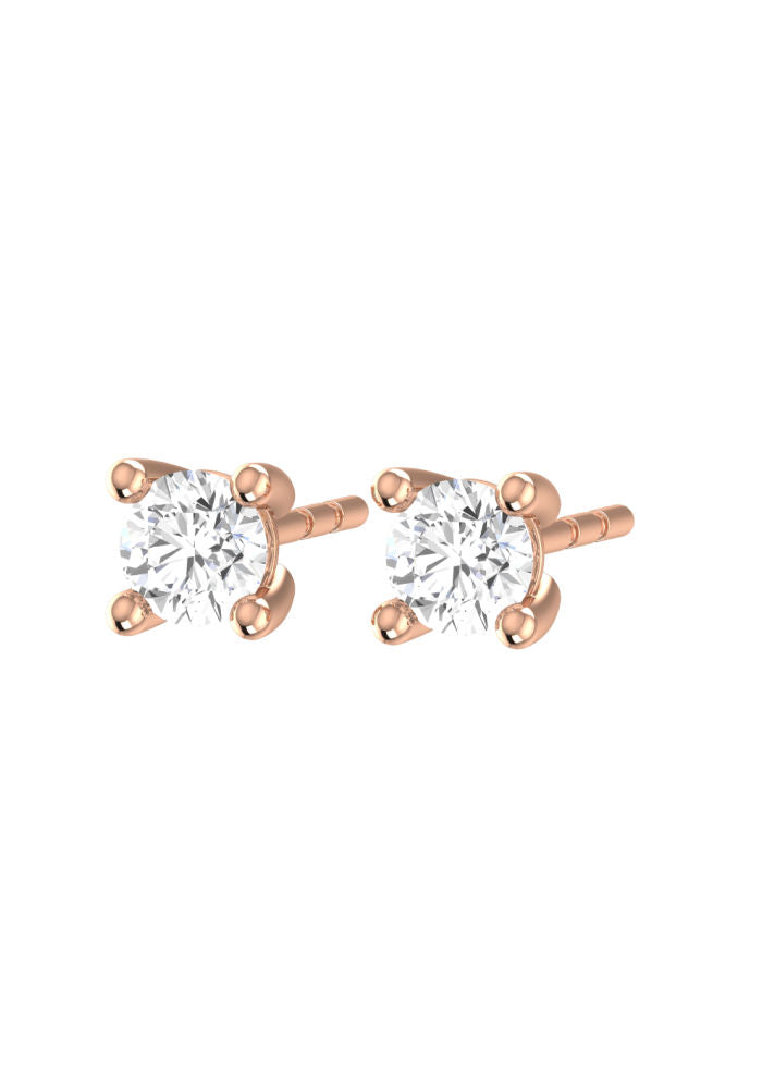 Solitaire Mini 18K Stud Earring w. Lab-Grown Diamond
