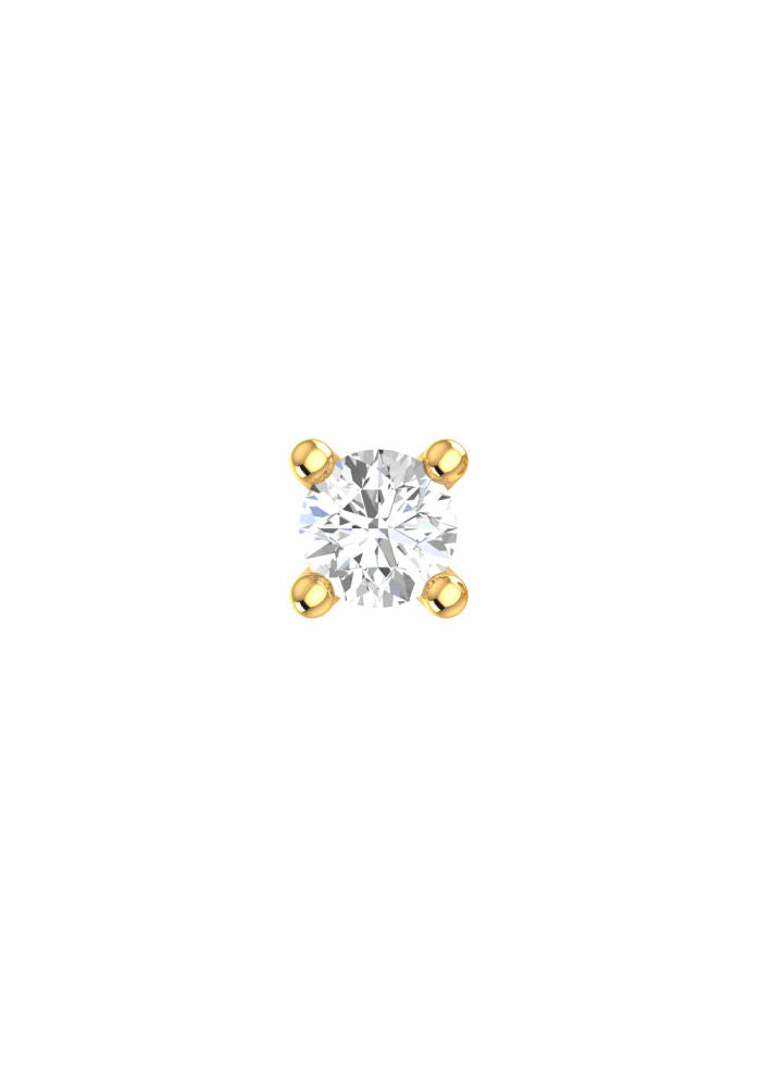 Solitaire Mini 18K Gold Stud w. Lab-Grown Diamond