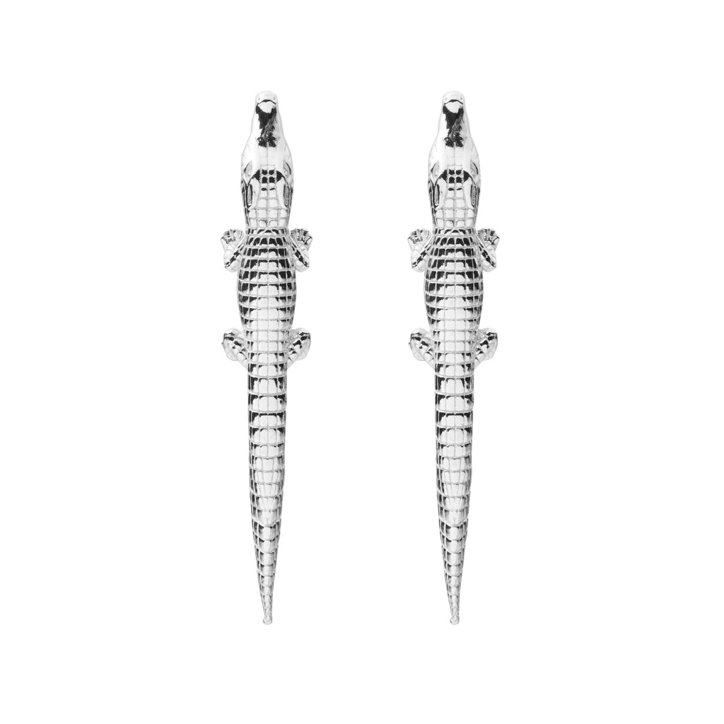 Alligator Silver Earrings