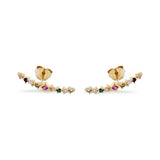 Super Nova Rainbow 14K Gold Plated Stud w. Zirkonien