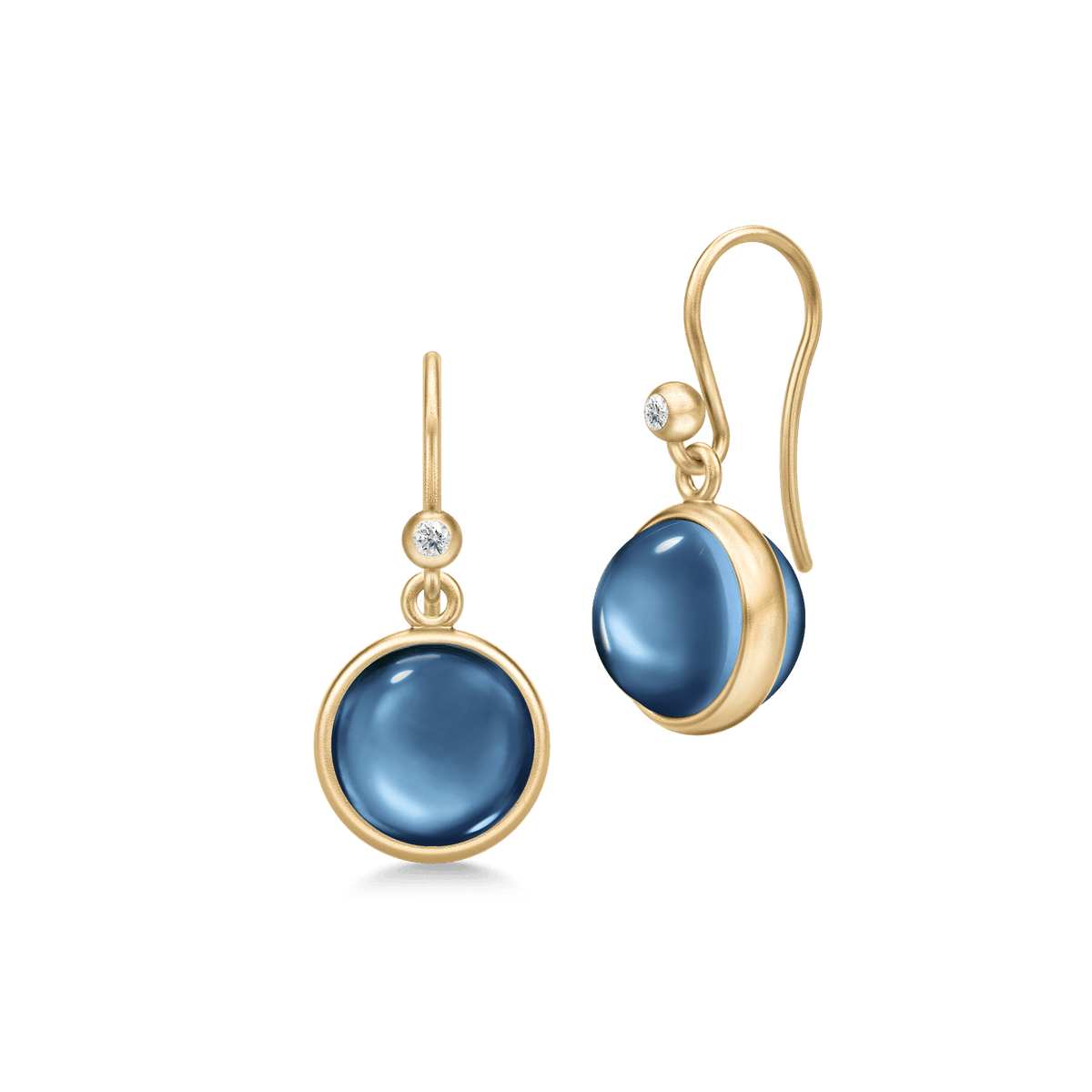 Prime Gold Plated Ohrringe w. Saphirblau Kristall