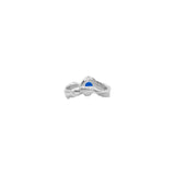 Der Thetis Silver Ring w. Labor gewachsener Saphir