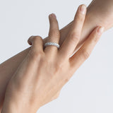 Reflection Three-Row Eternity 18K Whitegold Ring w. Lab-Grown Diamonds