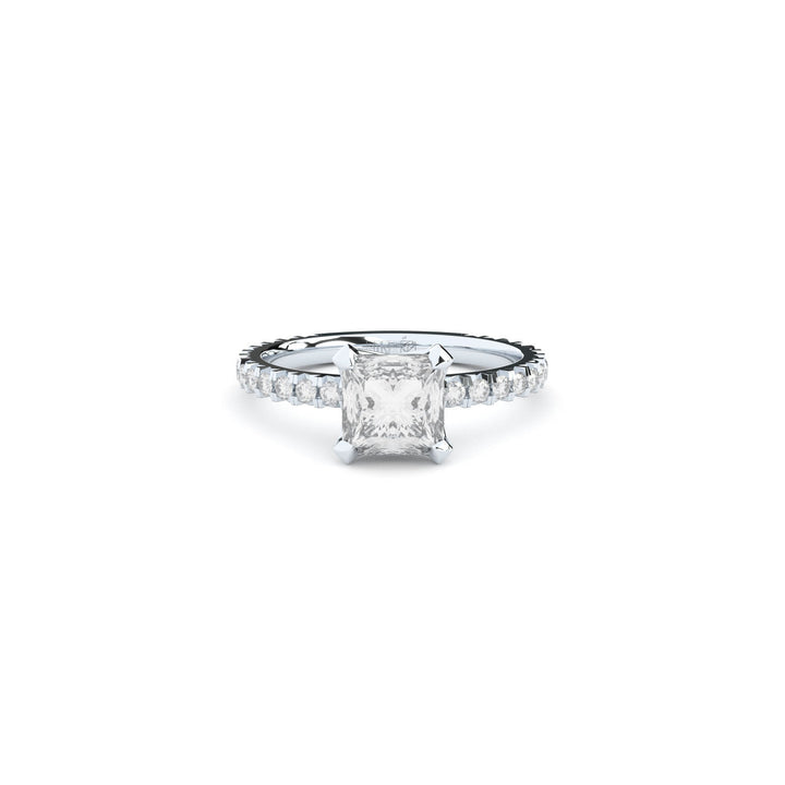 Tiny Clash Princess Engagement 14K Whitegold Ring w. 1.40ct Lab-Grown Diamonds