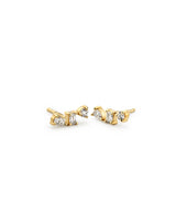 Diamond Trio 14K Gold Studs w. Lab-Grown Diamonds