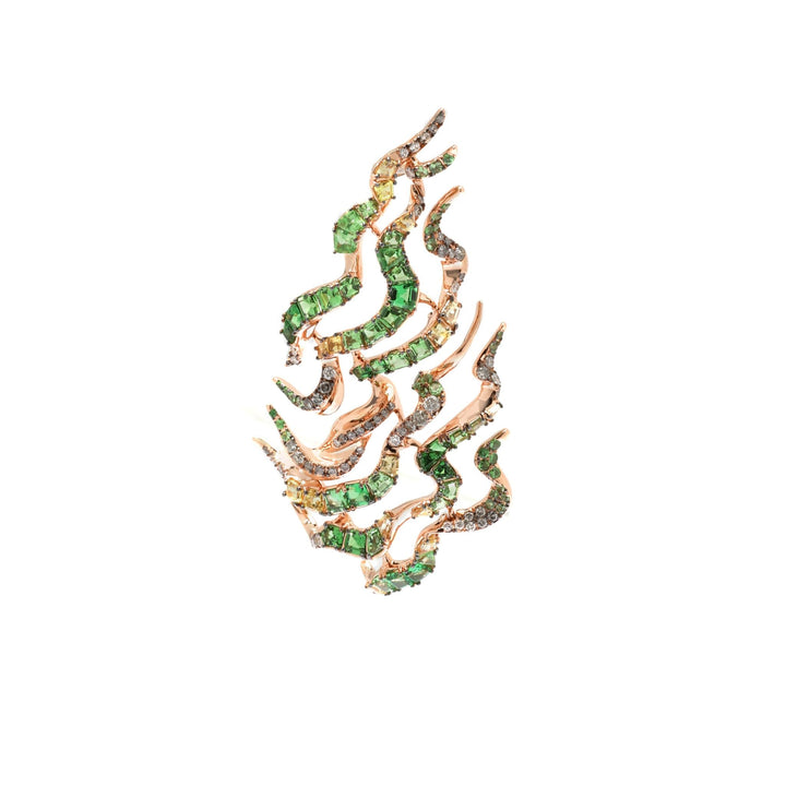 Smoke Haze 18K Rose Gold Earrings w. Tsavorites
