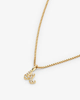 Initial U 14k Gold Necklace w. Lab-Grown Diamonds