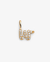 Initial W 14k Gold Necklace w. Lab-Grown Diamonds