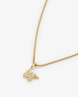 Initial W 14k Gold Necklace w. Lab-Grown Diamonds