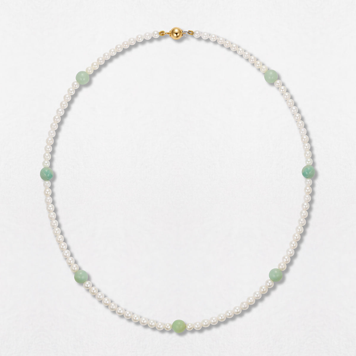 Pearl & Amazonite 18K Gold Necklace