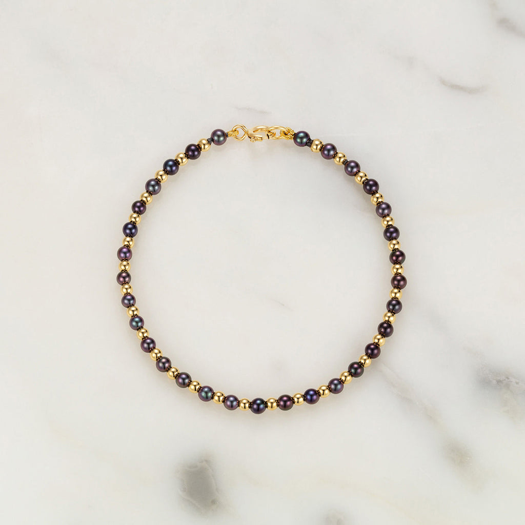 Pearl & Gold Bead 18K Gold Bracelet