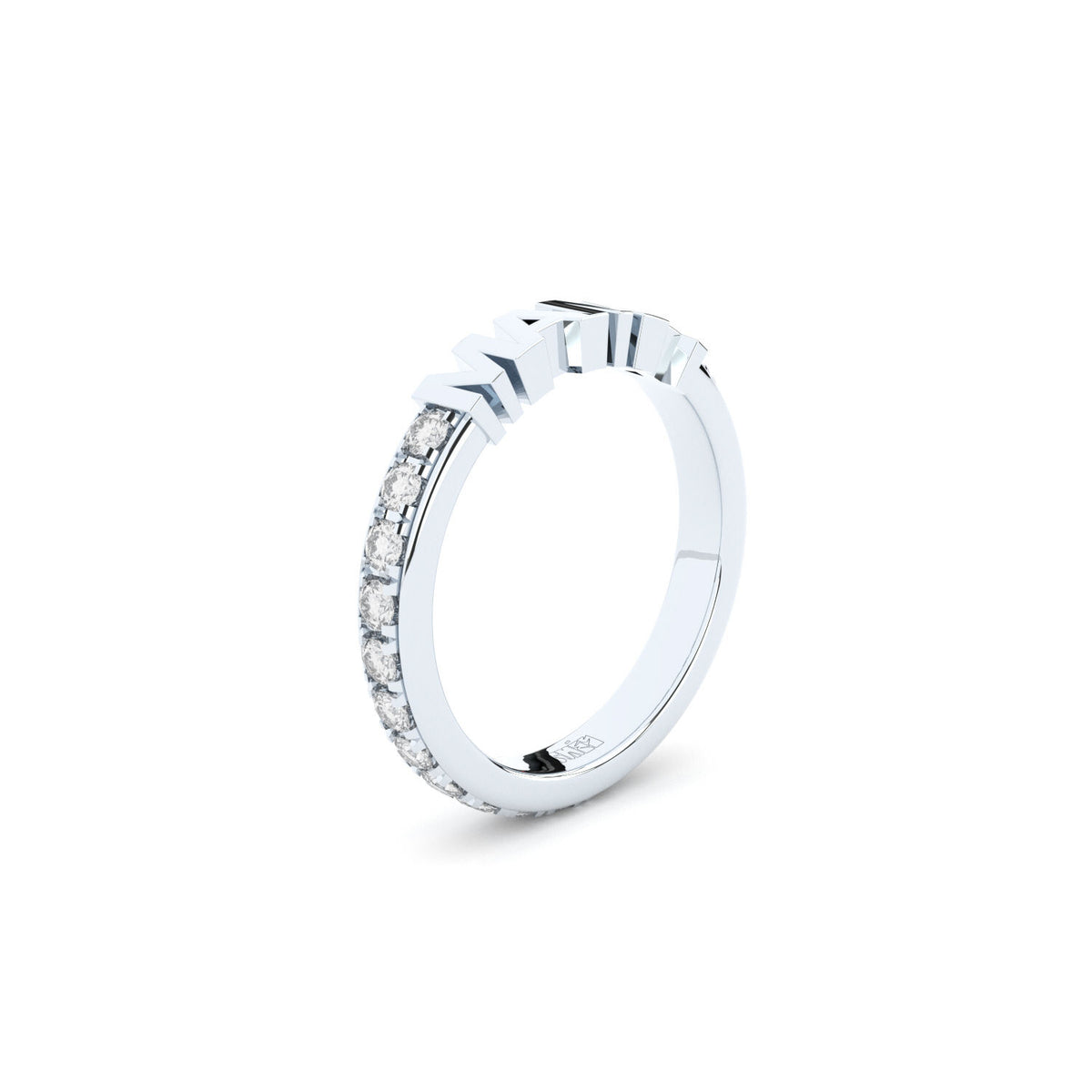 Becoming Luxury Eternity Mama 14K White Gold Ring w. Lab-Grown Diamonds