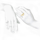 Alphabet 18K Whitegold Initial I Signet Ring w. Solitaire Lab-Grown Diamond