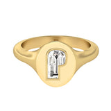 Alphabet-signetring i 18K guld m. bogstavet »P« og en Lab-Grown Diamant