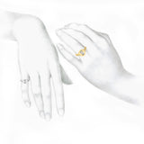 Alphabet 18K Whitegold Initial S Signet Ring w. Solitaire Lab-Grown Diamond