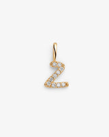 Initial Z 14k Gold Necklace w. Lab-Grown Diamonds