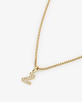 Initial Z 14k Gold Necklace w. Lab-Grown Diamonds