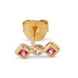 Zara Pink 14K Gold Plated Stud w. Zirkonia