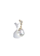 Orabelle Ethereal 14K Gold Earring w. Sea Salt Pearl & Diamonds
