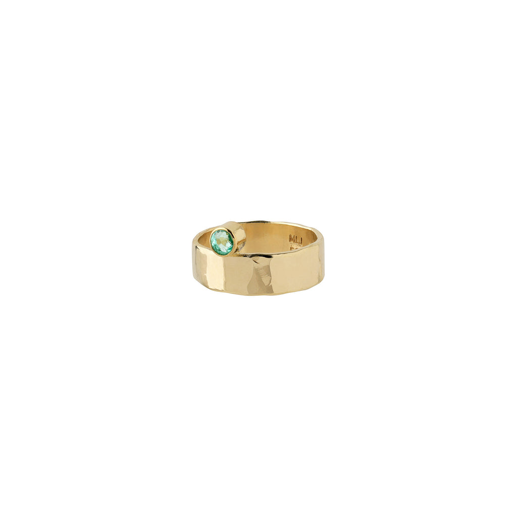 Annie 14K Guld Ring m. Grøn Smaragd