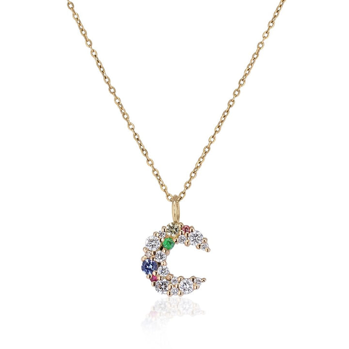 Anpé Atelier x Anna Winck 14K Gold Necklace w. Diamonds, Sapphires & Tsavorite