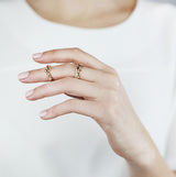 Lava - set of two Gold Plated Rings