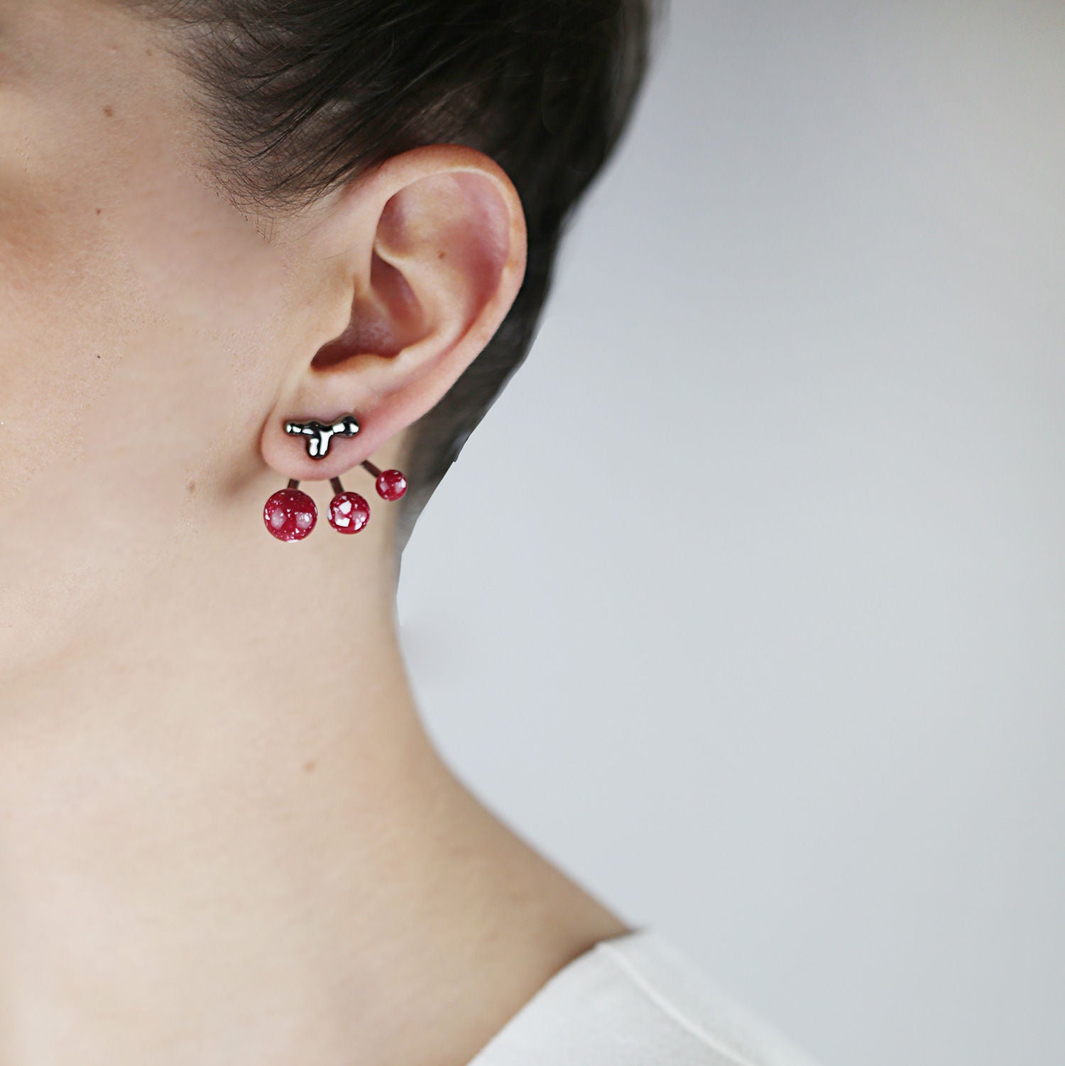 Lava red Gold Plated Studs
