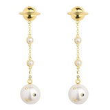 Gold Plated Face Earrings w. Pearls