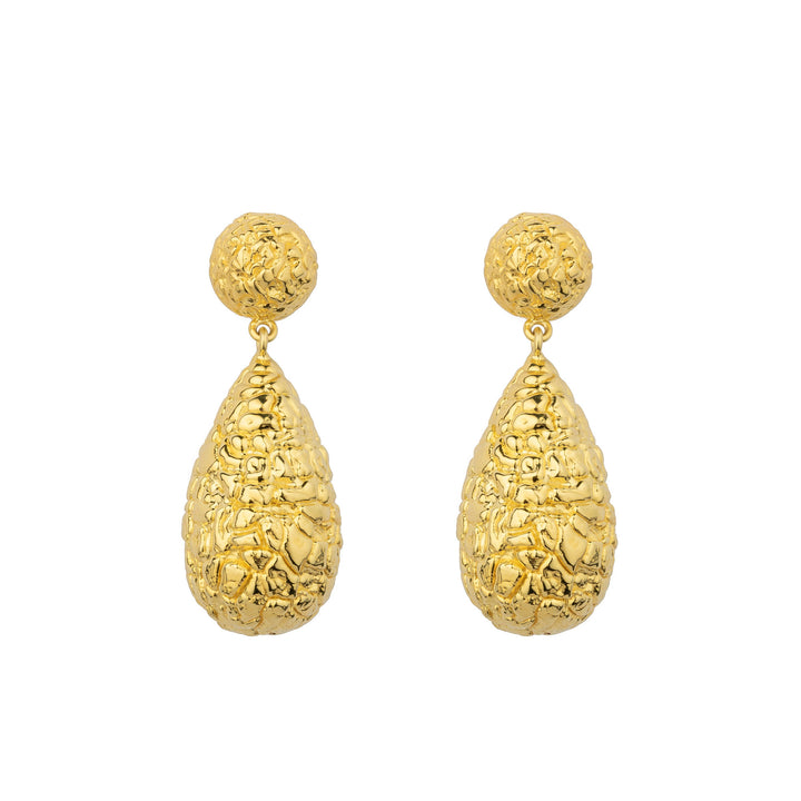 Drop Structure Gold Plated Earrings
