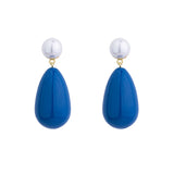 Drop Blue & White Gold Ohrringe W. Perlen