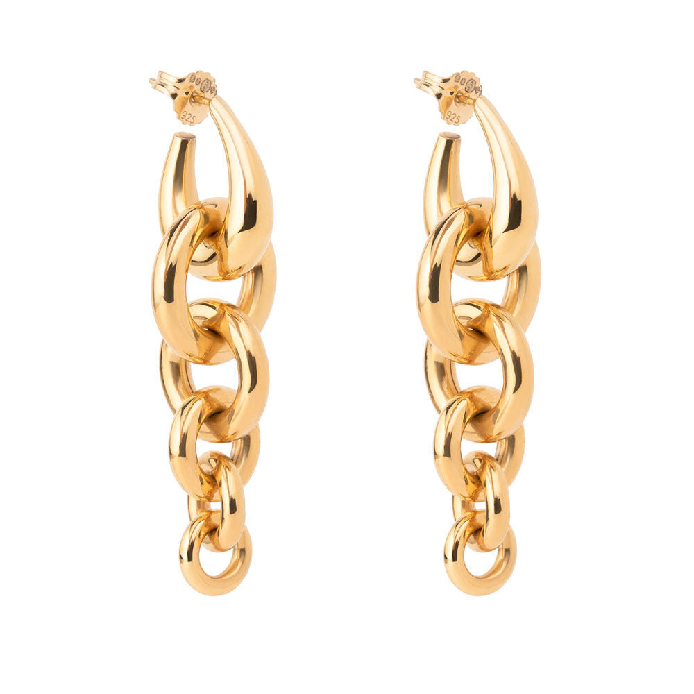 Hanging links Gold Plated Earrings