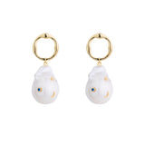 Galaxy Gold Plated Earrings w. Pearls