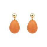 Orange Mini Drop Gold Plated Earrings