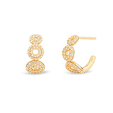 Matiné 18K Gold Hoops w. 144 Diamonds