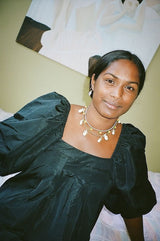 Mini Pale Grape Earring Gold Plated, Purple Beads