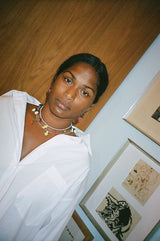 Strawberry Earring Gold Plated, Red and Green Beads