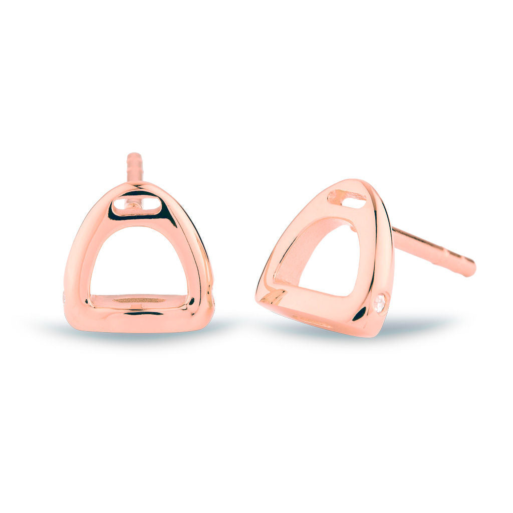 Fiontini 18K Rosegold Studs w. 4 Diamonds