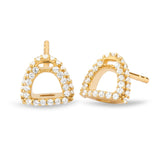 Fiontini 18K Gold Studs w. 66 Diamonds