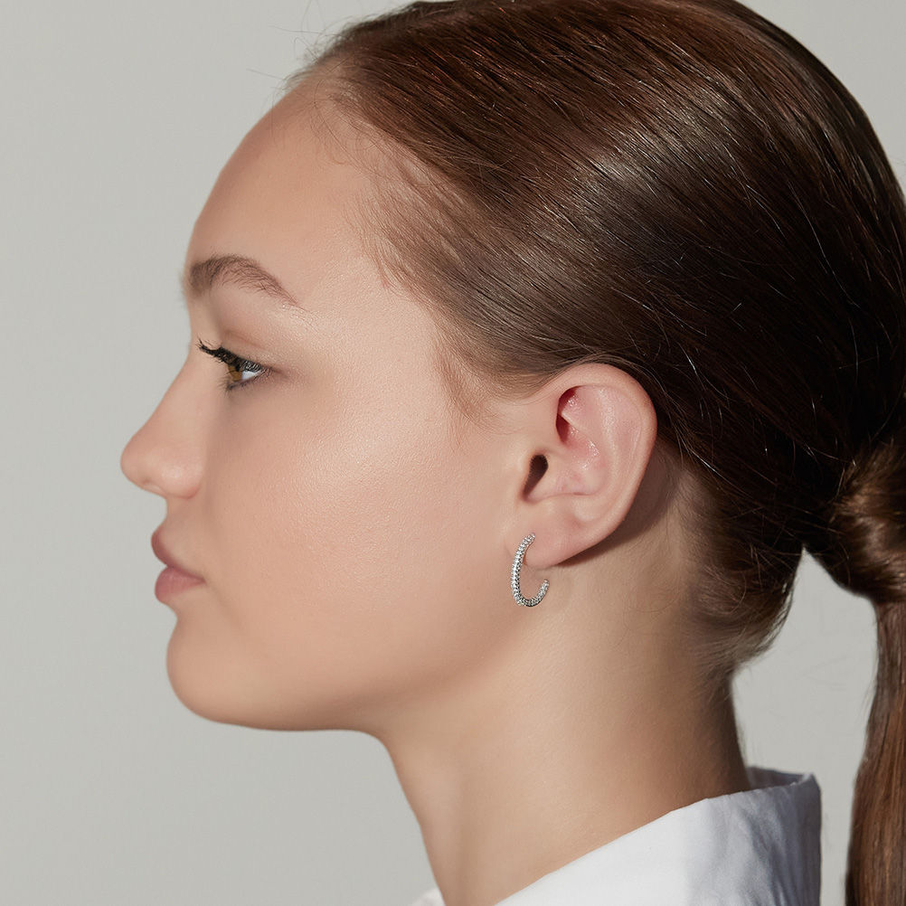 D'avie 18K Rosegold Hoops w. 152 Diamonds