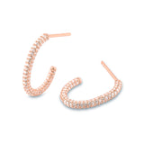 D'avie 18K Rosegold Hoops w. 152 Diamonds